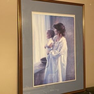 Robert Duncan Painting Mother & Son ‘87 1987 picture framed art large Canadian